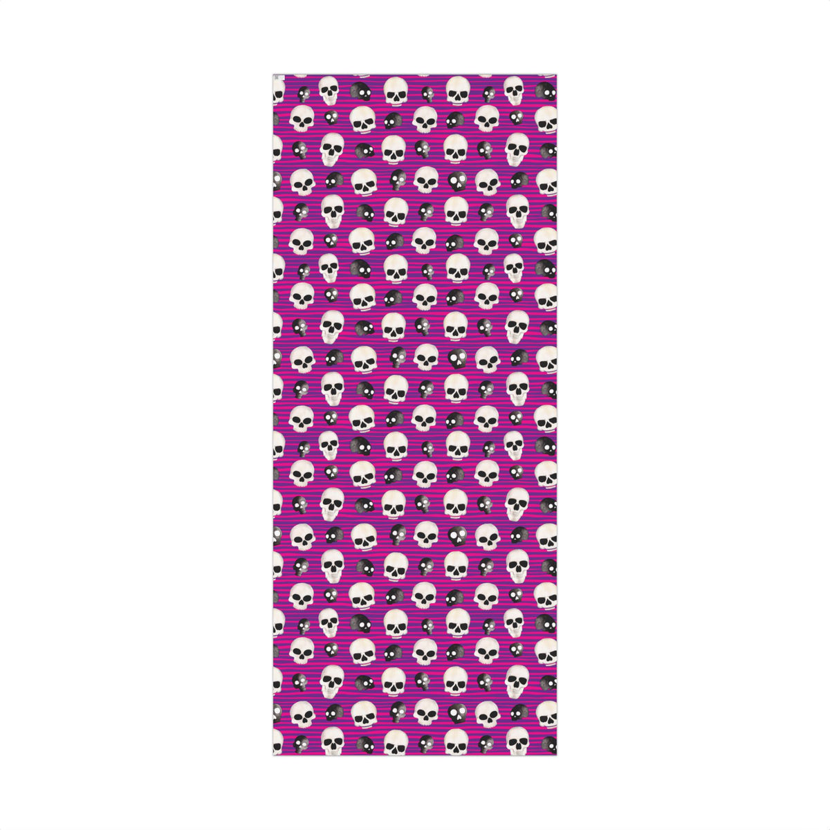 Skull Stripe Gift Wrap Paper — Pink Gothic Halloween Wrapping Sheets