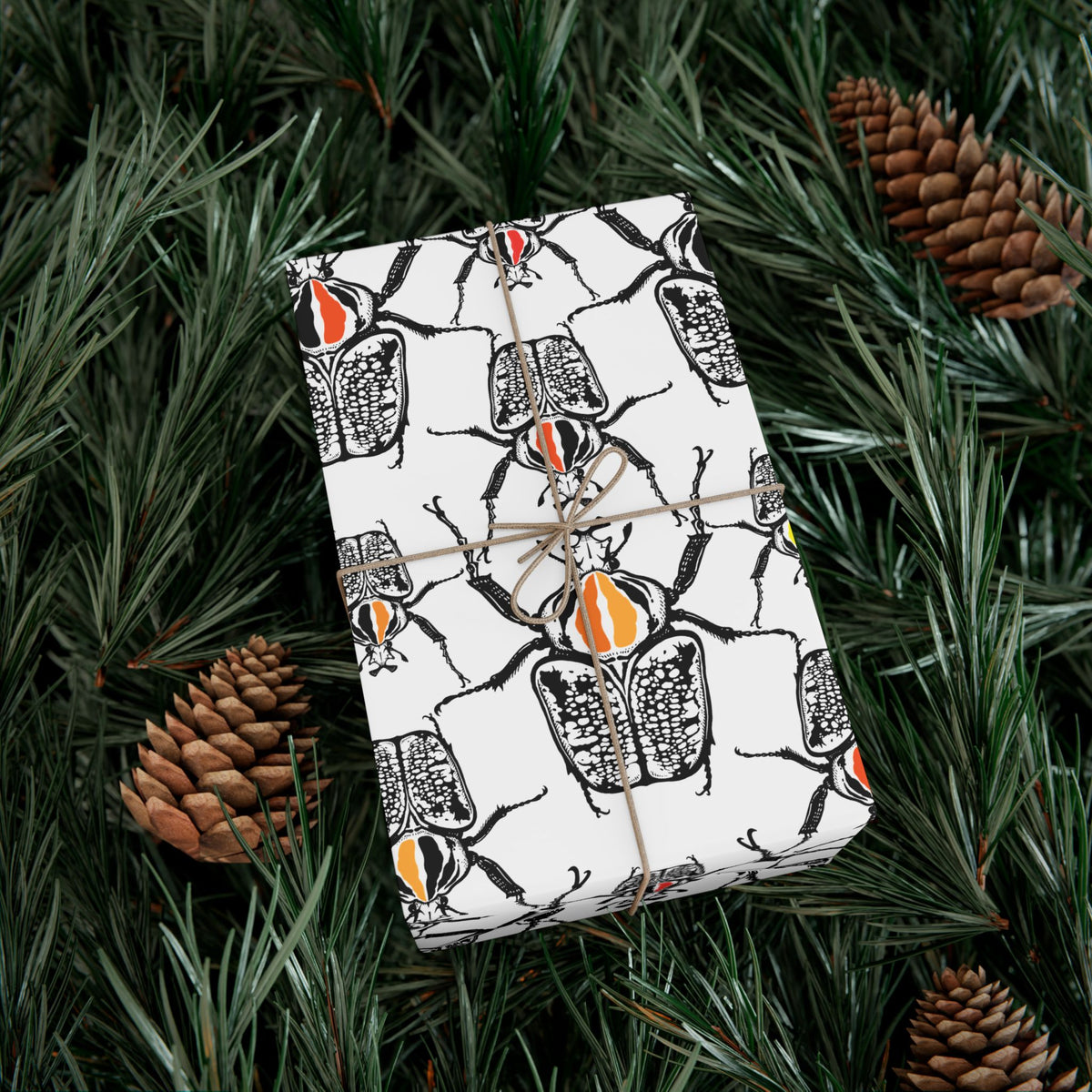 Creepy Crawling Beetles Wrapping Paper: Graphic Beetle Gift Wrap