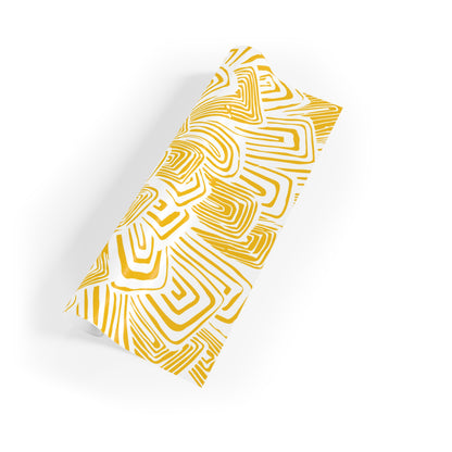 Golden Sunburst Gift Wrap Roll — Abstract Yellow Floral Wrapping Paper