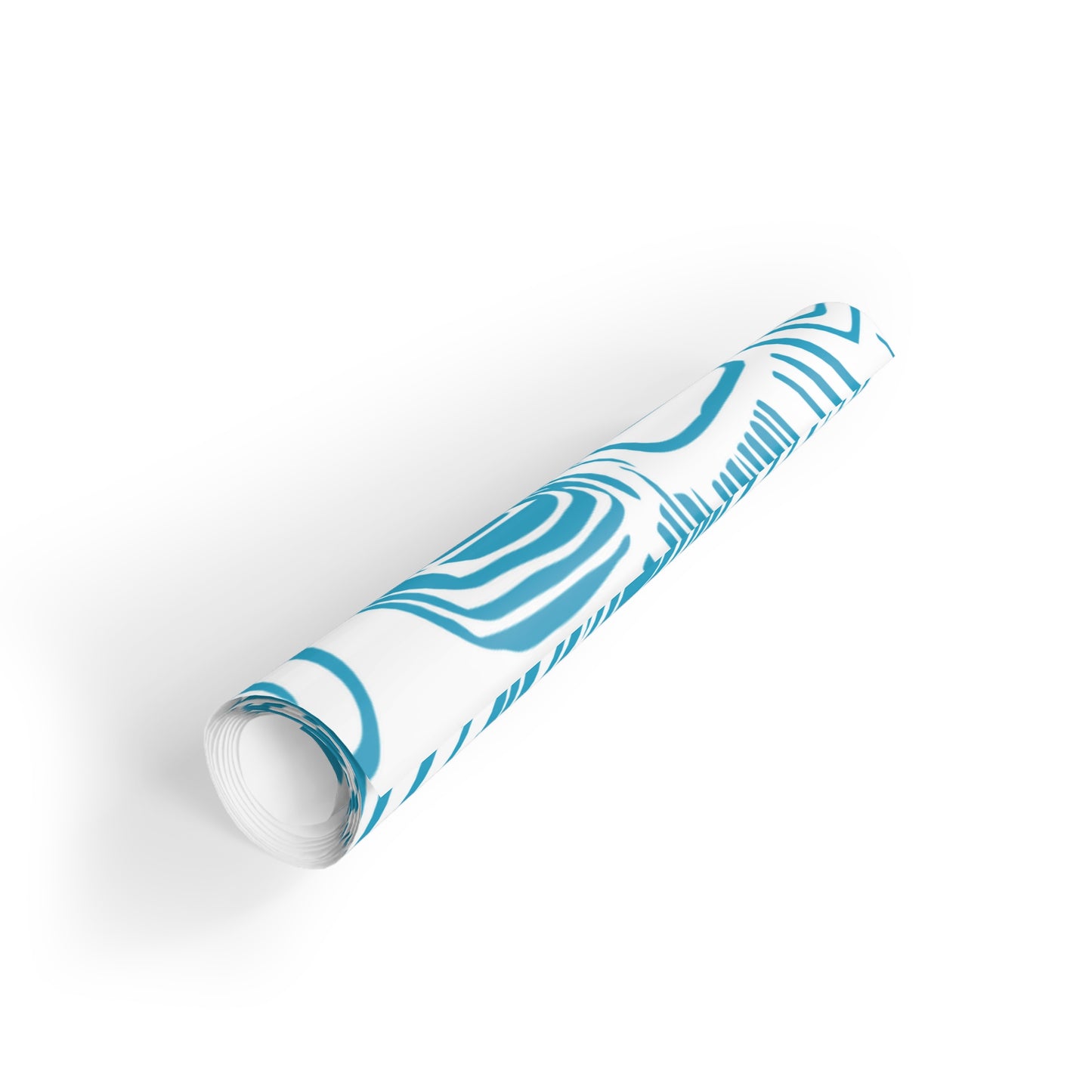 Blue Abstract Floral Gift Wrap Roll – Modern Geometric Wrapping Paper for Birthdays, Bridal, and Seasonal Gifts