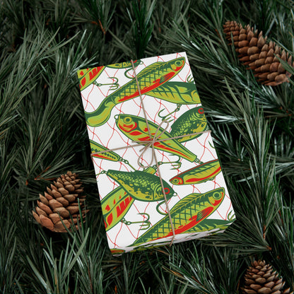 Fishing Crank & Stick Lures Wrapping Paper – Fishing Holiday Gift Wrap
