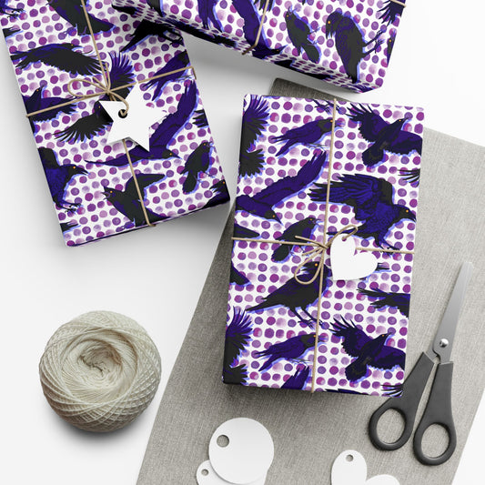 When the Crows Fly Halloween Wrapping Paper - Purple Raven Gift Wrap