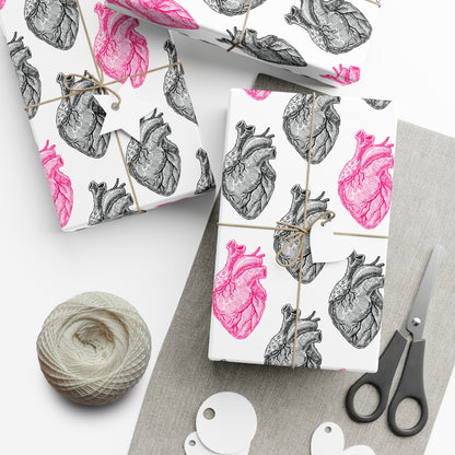 ANATOMICAL HEART PATTERN WRAPPING PAPER