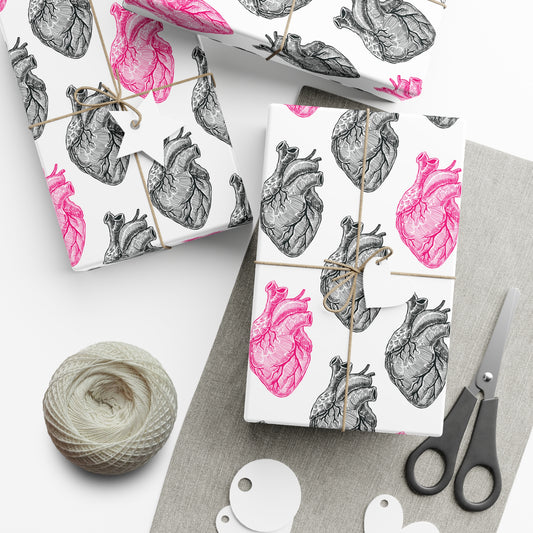 ANATOMICAL HEART PATTERN WRAPPING PAPER