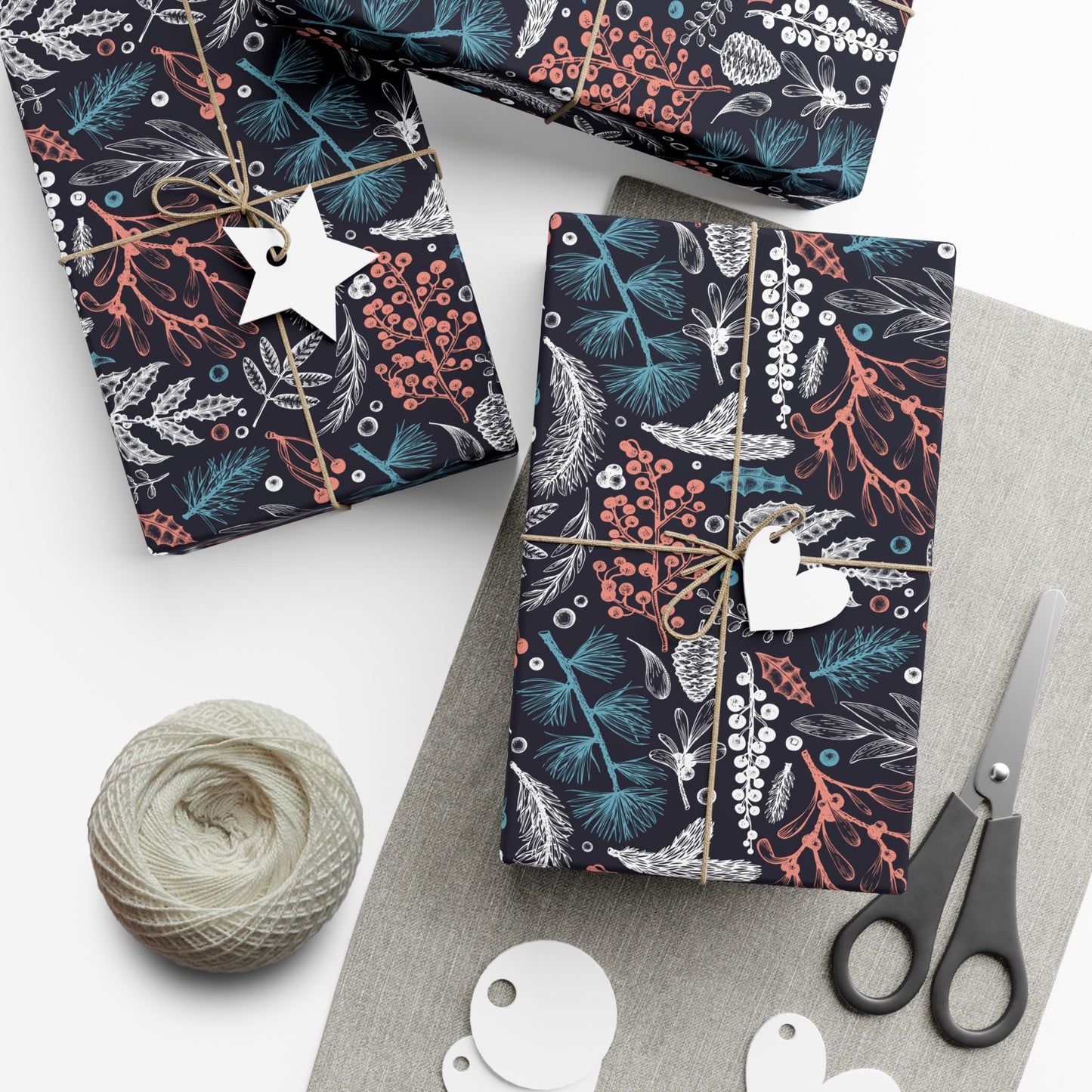 Winter Botanical Wrapping Paper - Floral Holidays & Celebrations Gift Wrap
