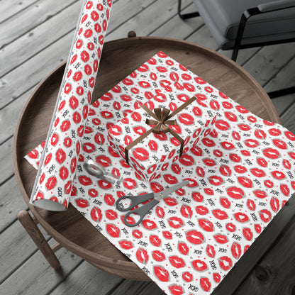 Kiss, Smooch, XOXO Pattern Wrapping Paper