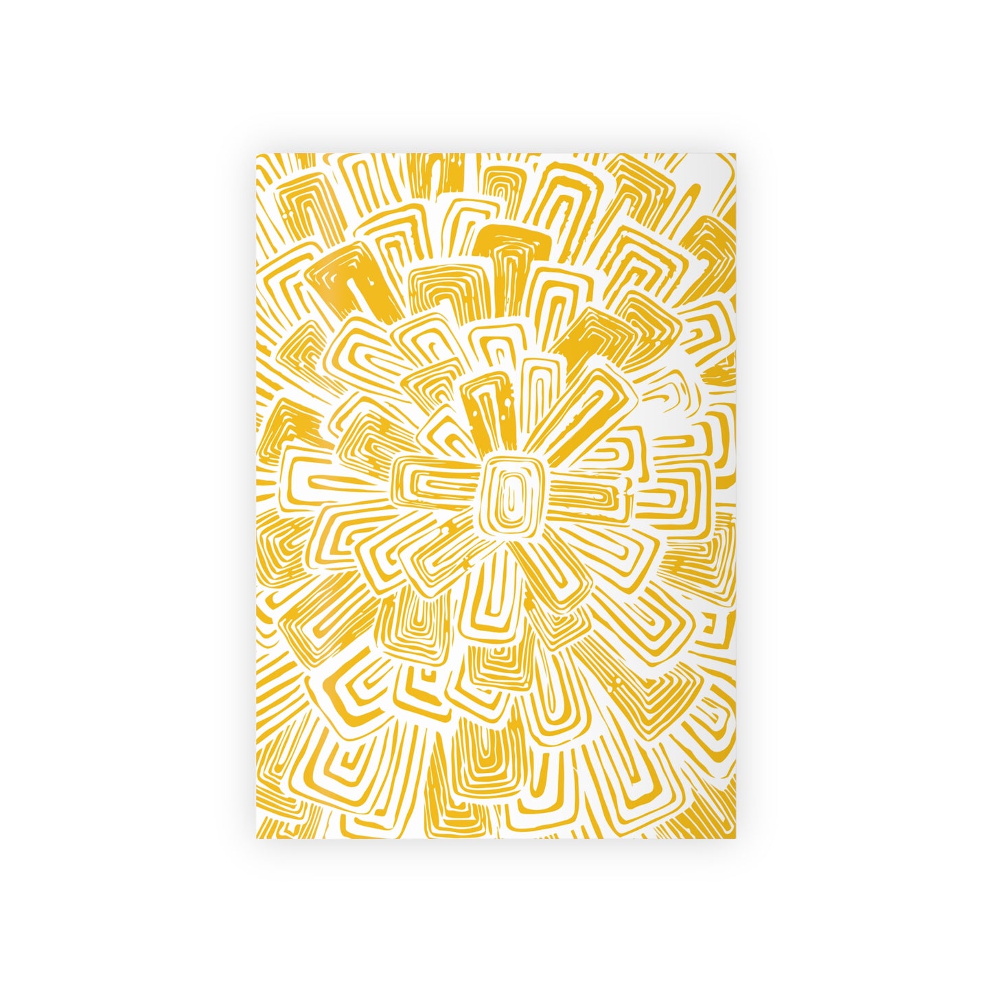 Golden Sunburst Gift Wrap Roll — Abstract Yellow Floral Wrapping Paper