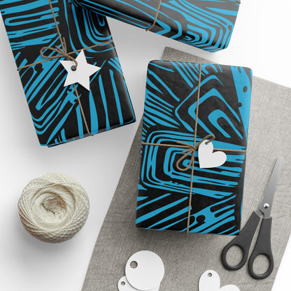 Black Floral Burst Wrapping Paper - Illustrative Artisan Gift Wrap