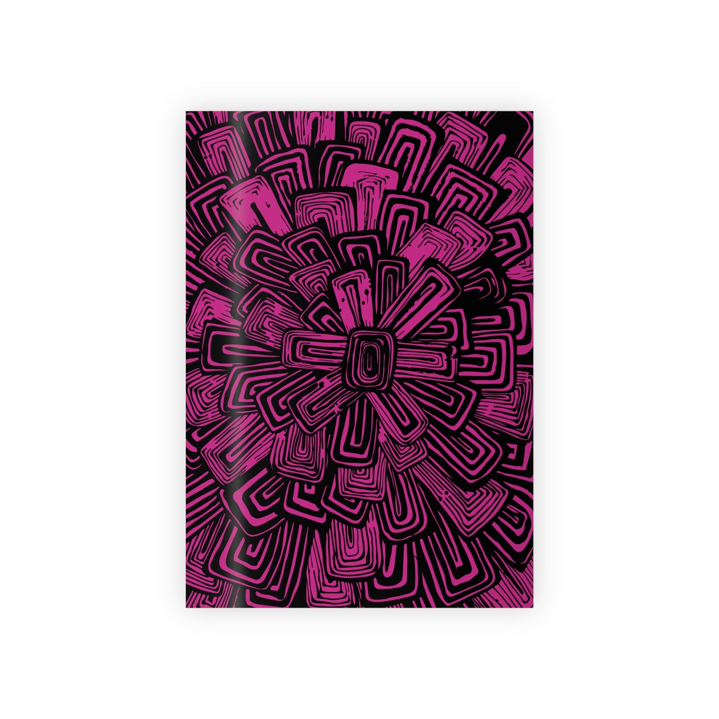 Black Floral Burst Wrapping Paper - Illustrative Artisan Gift Wrap