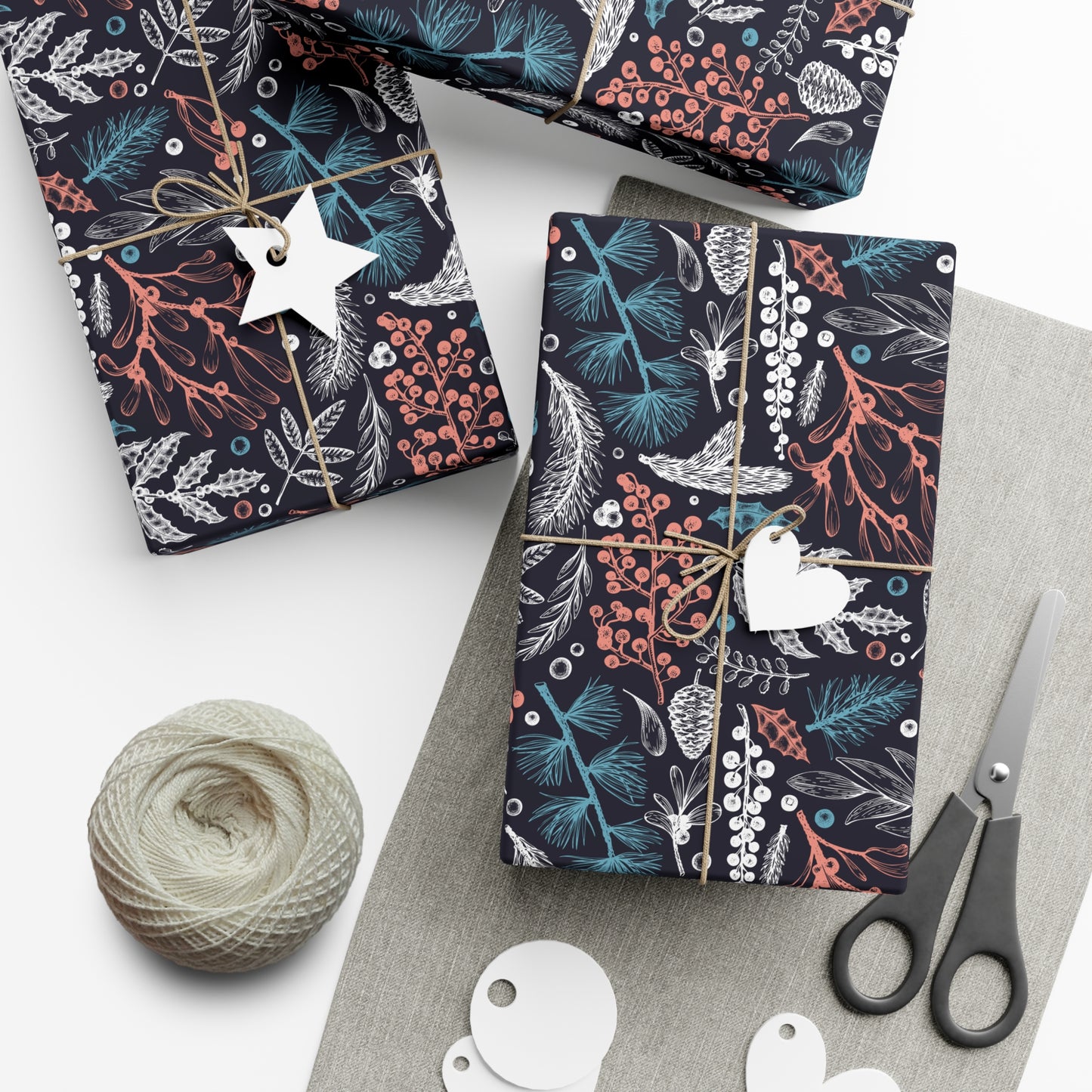 Winter Botanical Wrapping Paper