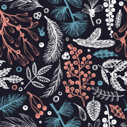 Winter Botanical Wrapping Paper