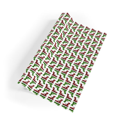 Pistol Plaid Wrapping Paper