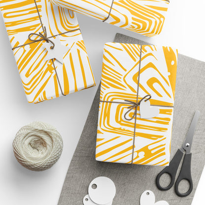 White Floral Burst Wrapping Paper - Illustrative Artisan Gift Wrap