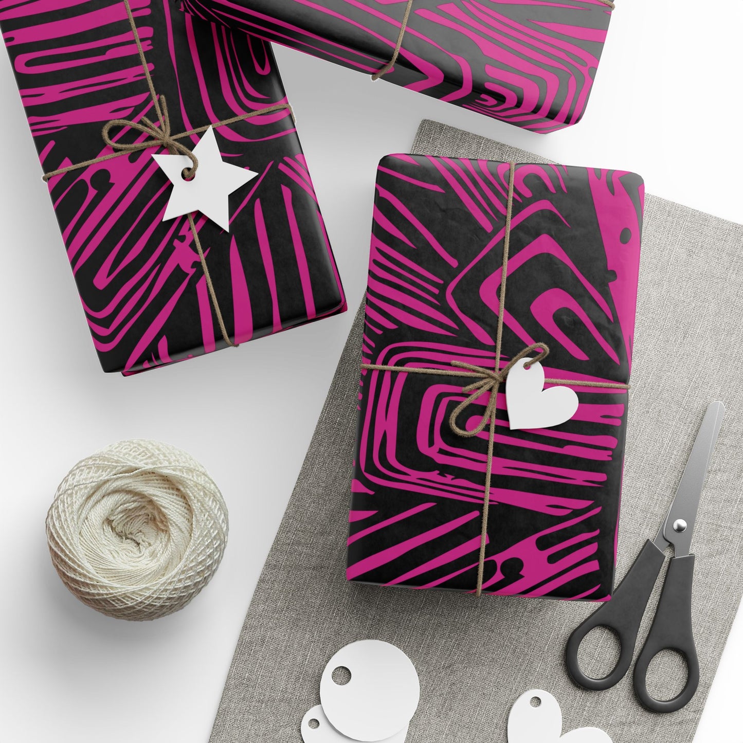 Black Floral Burst Wrapping Paper - Illustrative Artisan Gift Wrap