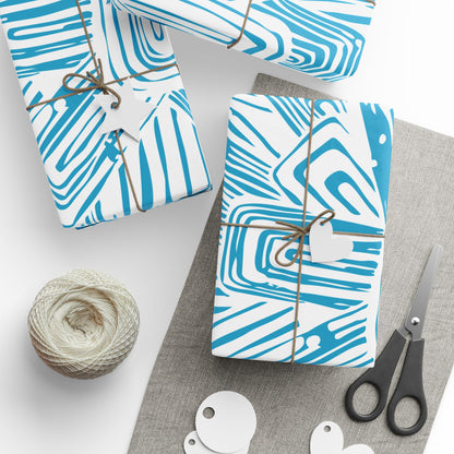 White Floral Burst Wrapping Paper - Illustrative Artisan Gift Wrap
